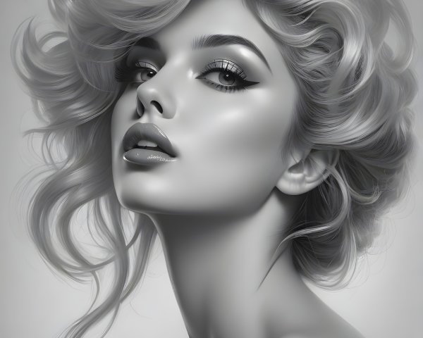 Black and White Portrait of a Glamorous Woman