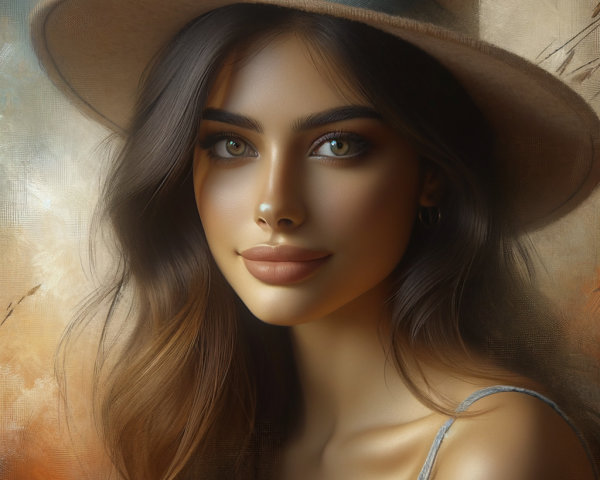 Portrait of a Young Woman with Elegant Features