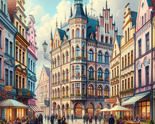 Charming European Town with Colorful Architecture