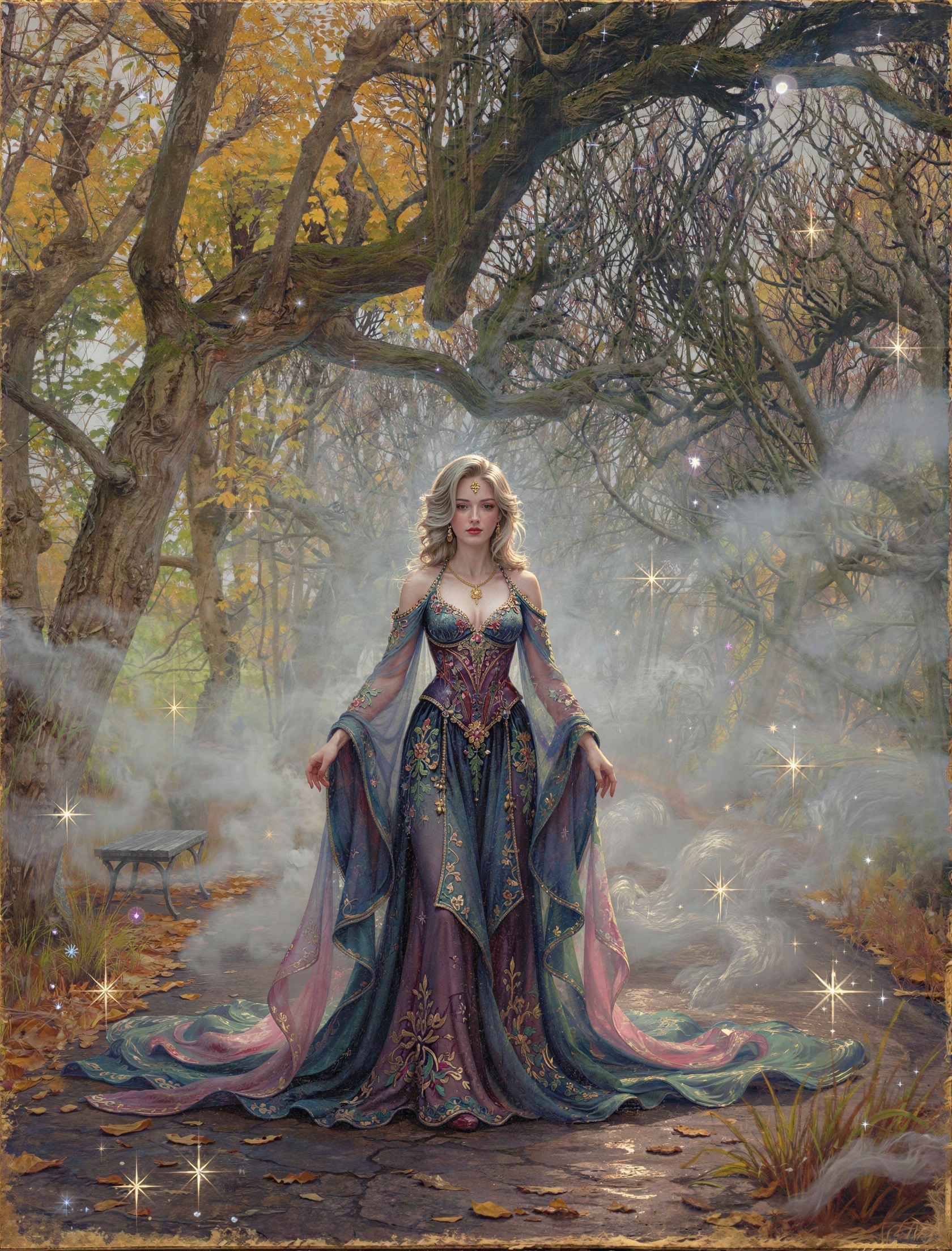 Digital Painting of a Fairy Tale Woman in Gown