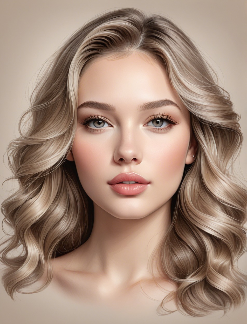 Young woman with wavy blonde hair and blue eyes