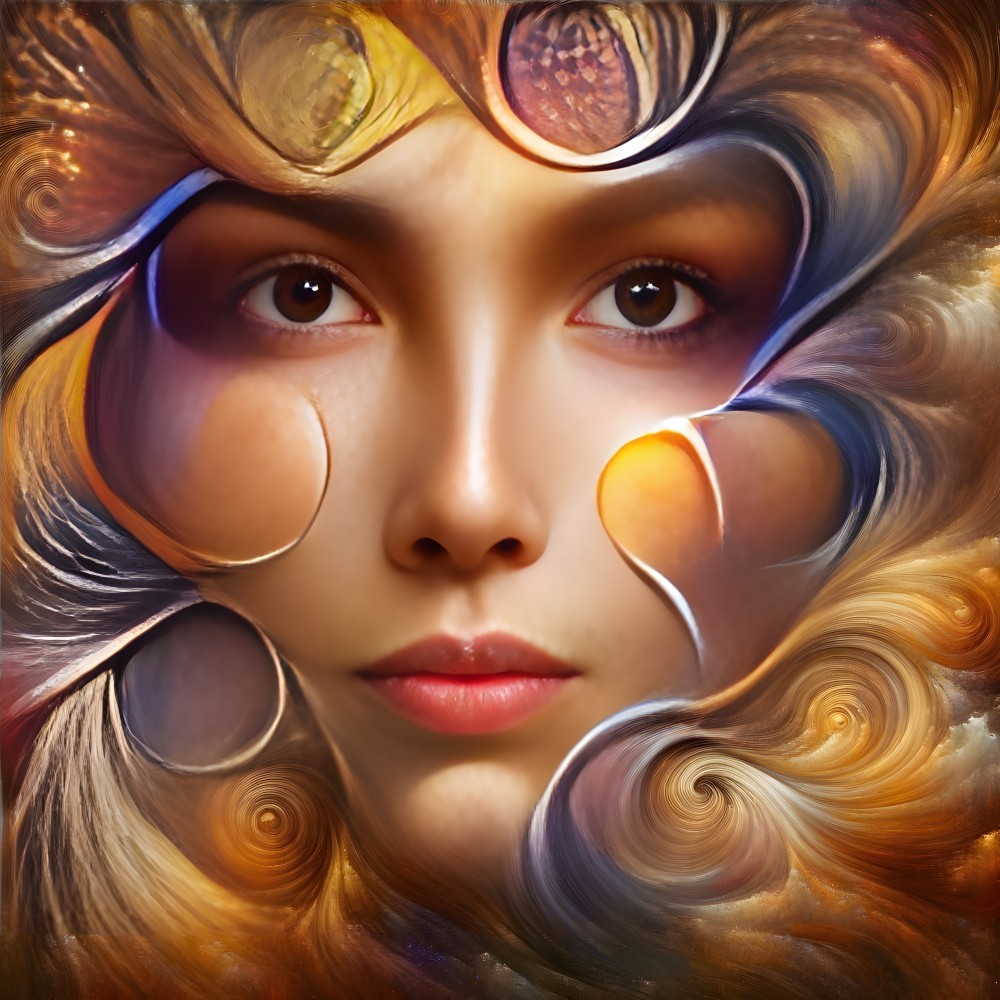 Surreal Artistic Depiction of a Woman's Face