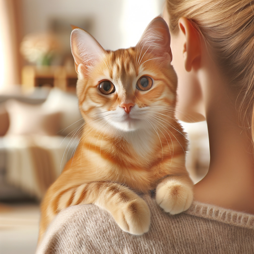Cozy Indoor Scene with Person and Orange Tabby Cat