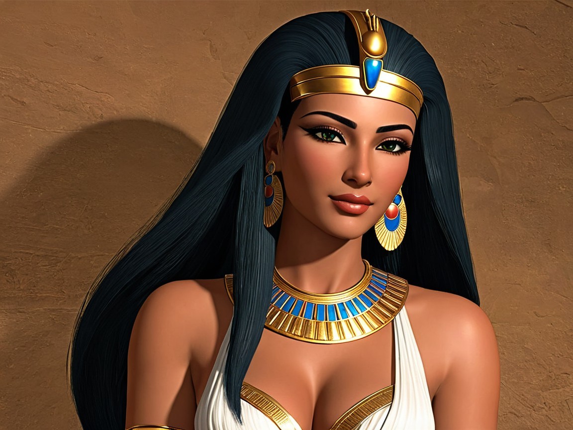 Stylized depiction of an ancient Egyptian queen