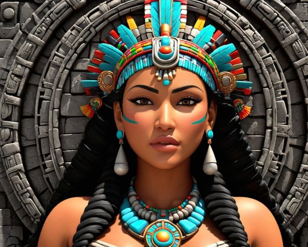 Striking Woman with Braids and Tribal Markings