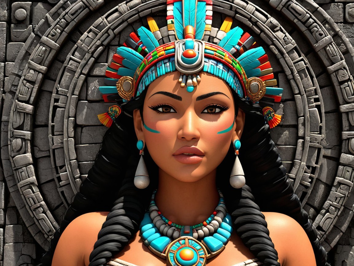 Striking Woman with Braids and Tribal Markings