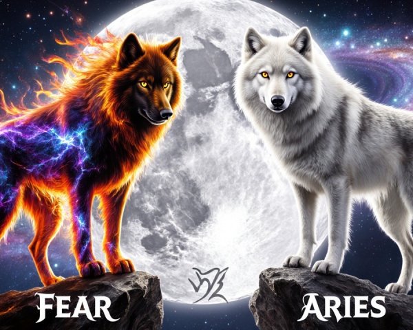 Wolves on Rocky Outcrops Under Full Moon Glow