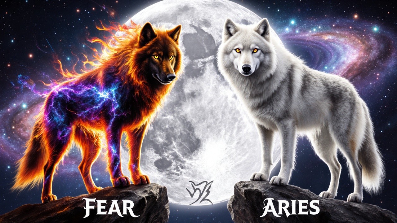 Wolves on Rocky Outcrops Under Full Moon Glow