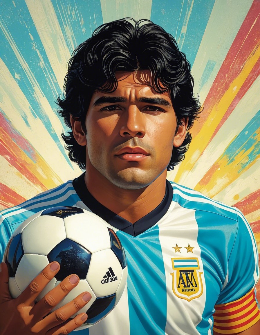 Stylized Portrait of Male Soccer Player in Jersey