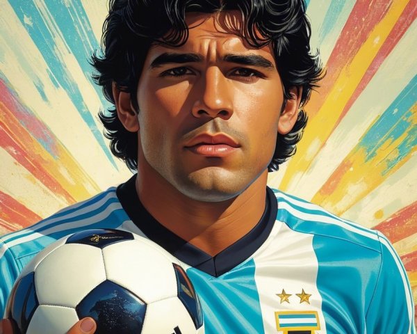 Stylized Portrait of Male Soccer Player in Jersey