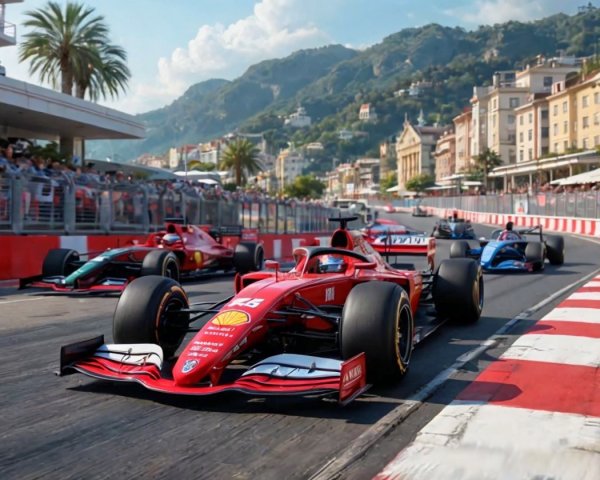 Vibrant Formula 1 Racing Scene in a City Setting