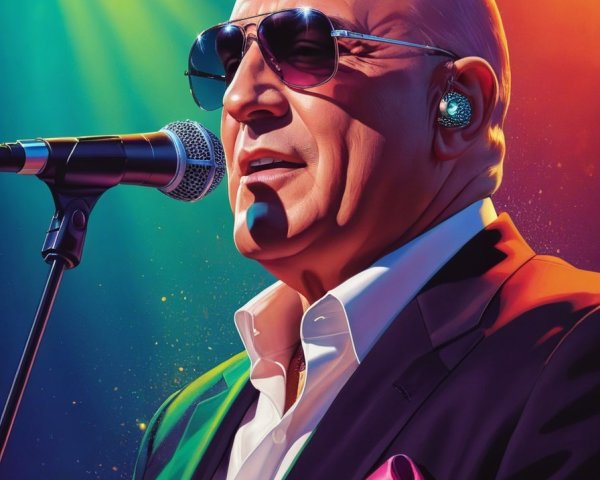Confident Performer in Spotlight with Stylish Attire