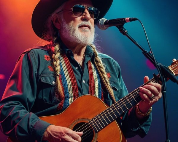 Musician in Black Hat and Sunglasses Performs Live