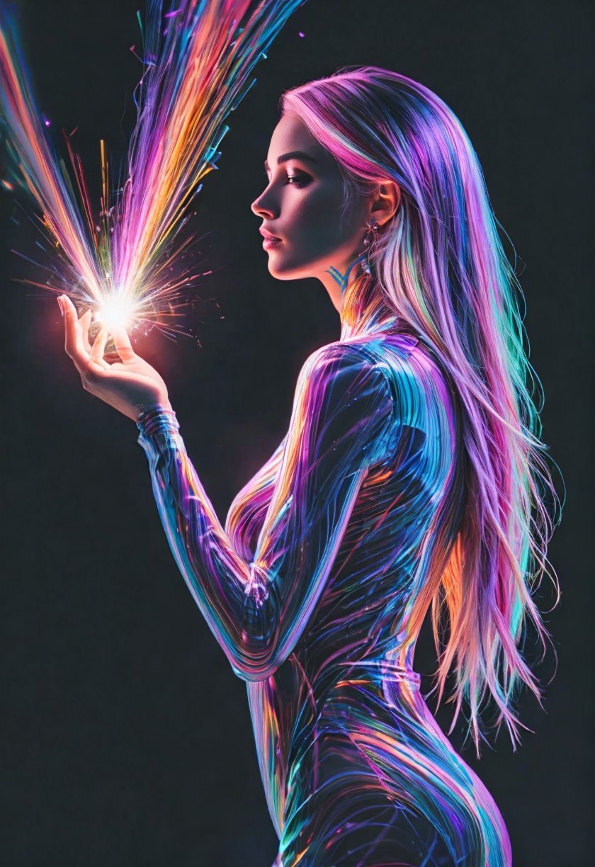 Profile of a figure with a glowing orb in hand