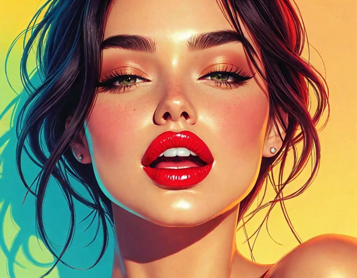 Close-Up Portrait of a Young Woman with Radiant Features