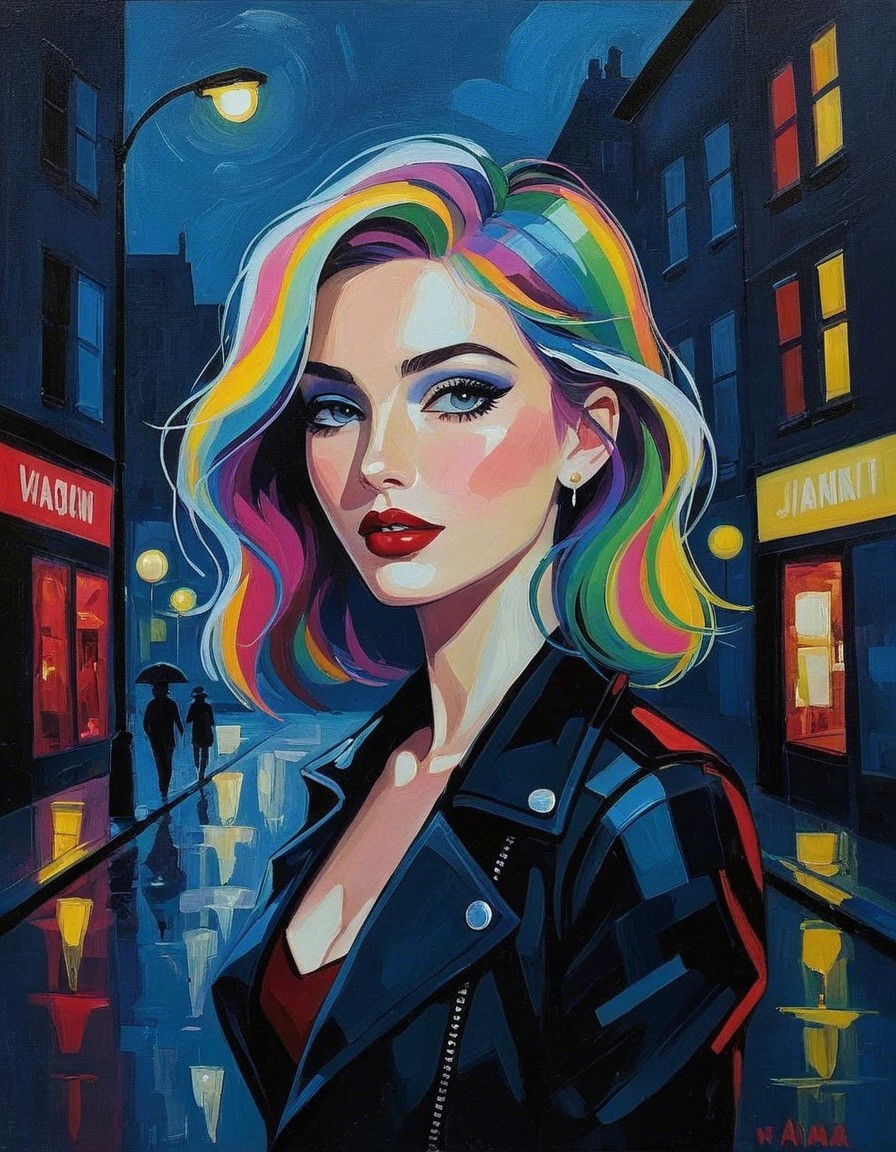 Vibrant Portrait of Confident Woman in Urban Setting