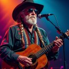 Musician in Black Hat and Sunglasses Performs Live
