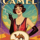 1920s Glamorous Woman in Fashion and Tobacco Branding