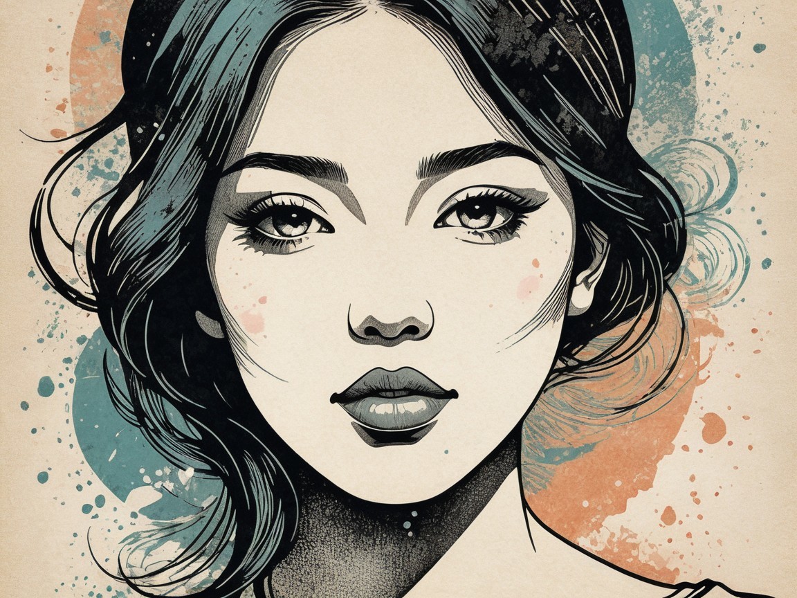 Stylized portrait of a woman with vibrant colors