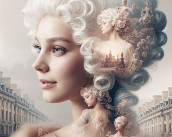 Portrait of a Woman with 18th-Century Curls