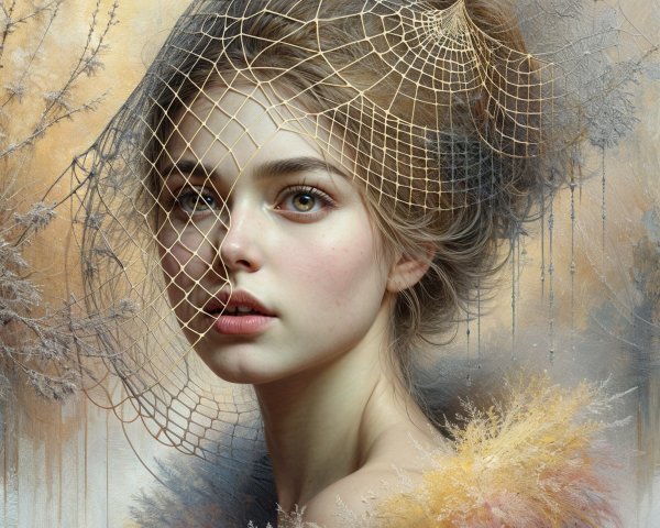 Portrait of a Young Woman with Ethereal Qualities