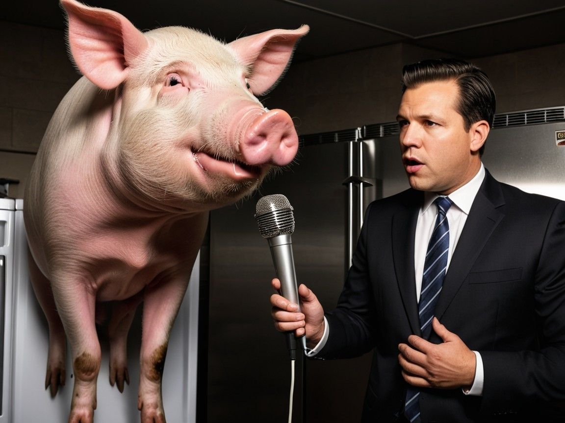 Surreal Kitchen Interview with a Friendly Pig