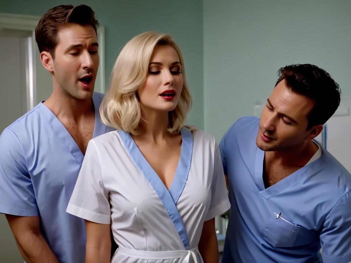 Medical Professionals in Playful Interaction Scene