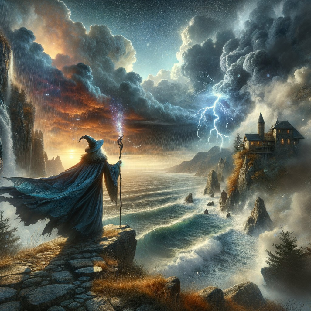 Mystical Landscape with Robed Figure and Castle