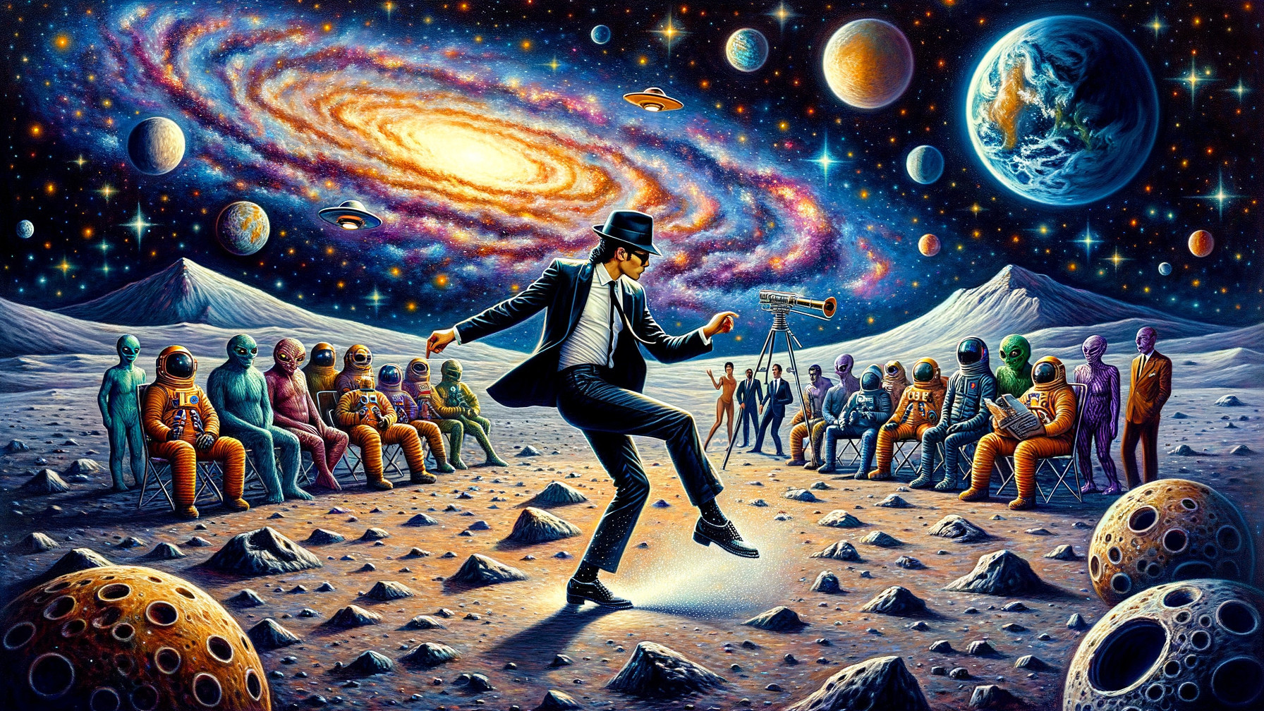 Cosmic Dance Scene with Extraterrestrial Observers