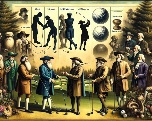 Historical Golf Scene Showcasing Cultural Diversity
