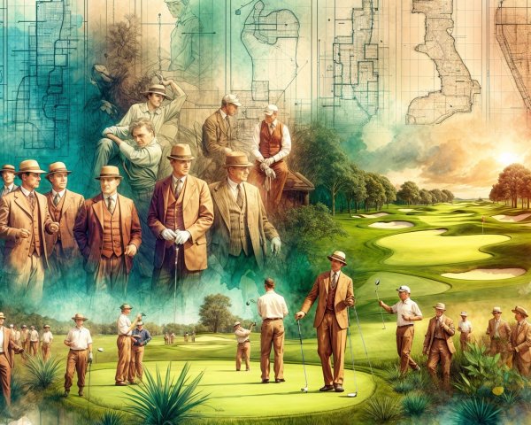 Vintage Golf Collage of Early 20th Century Players