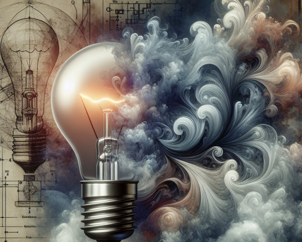 Classic Light Bulb with Colorful Abstract Patterns