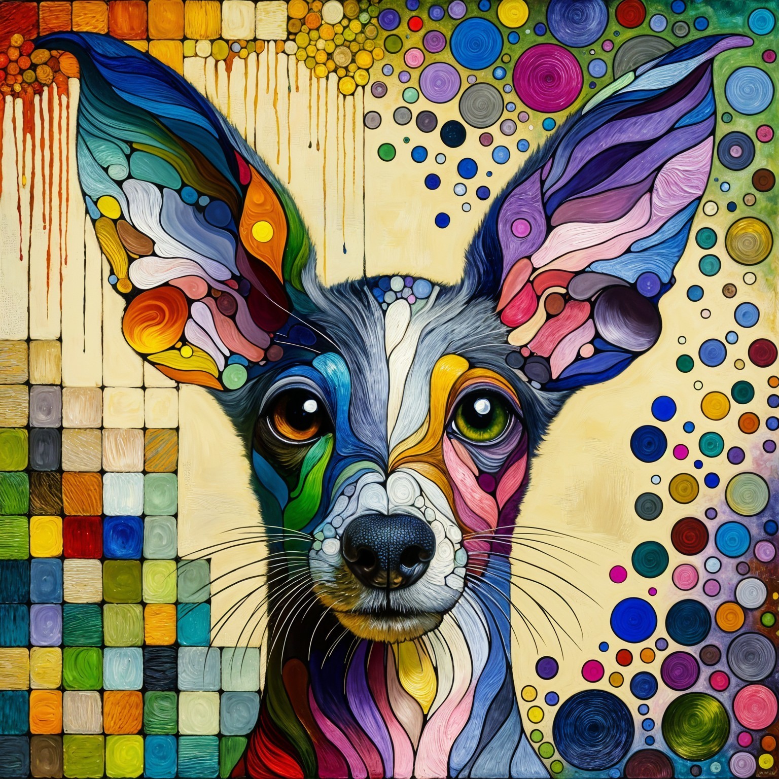 Vibrant Abstract Chihuahua with Colorful Patterns