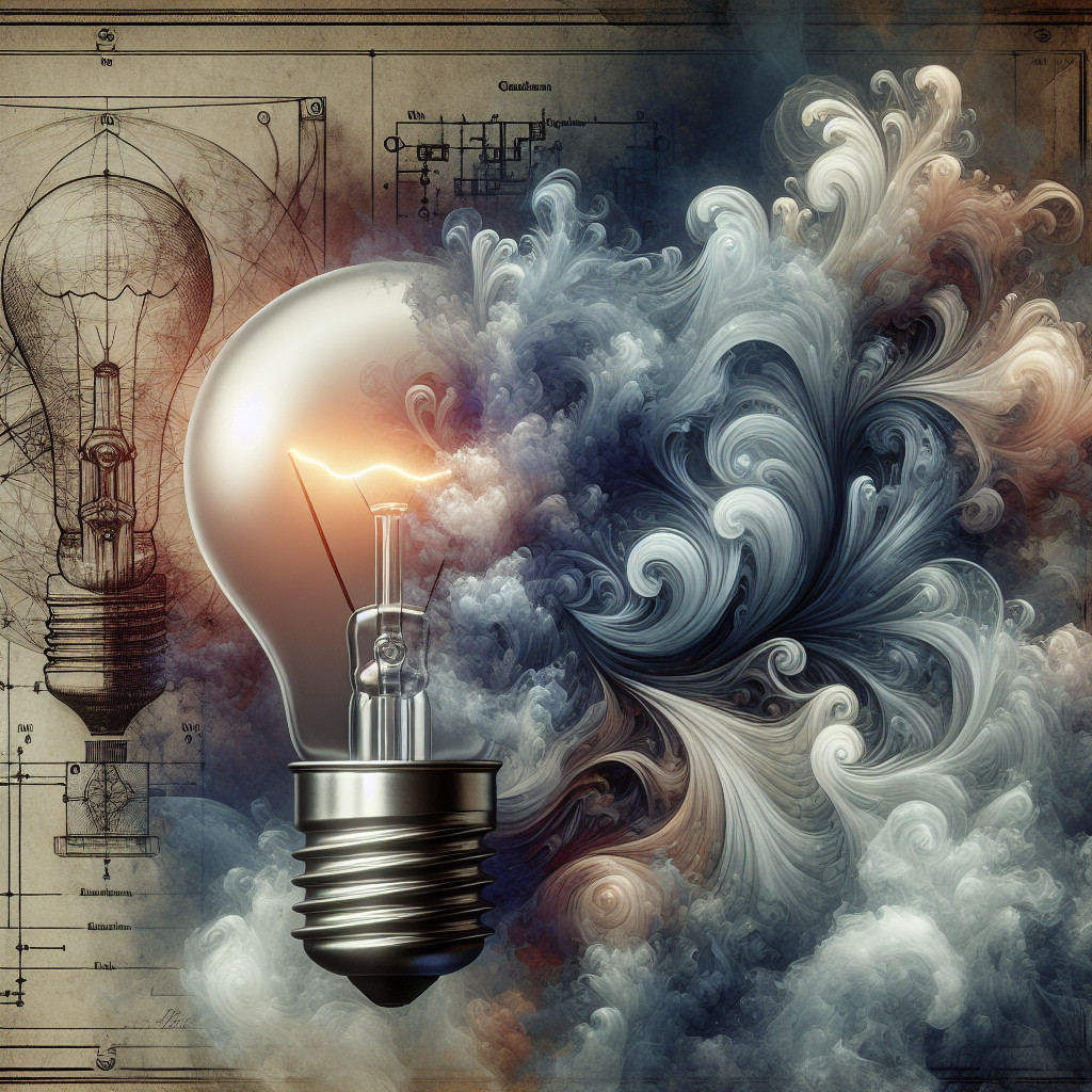 Classic Light Bulb with Colorful Abstract Patterns