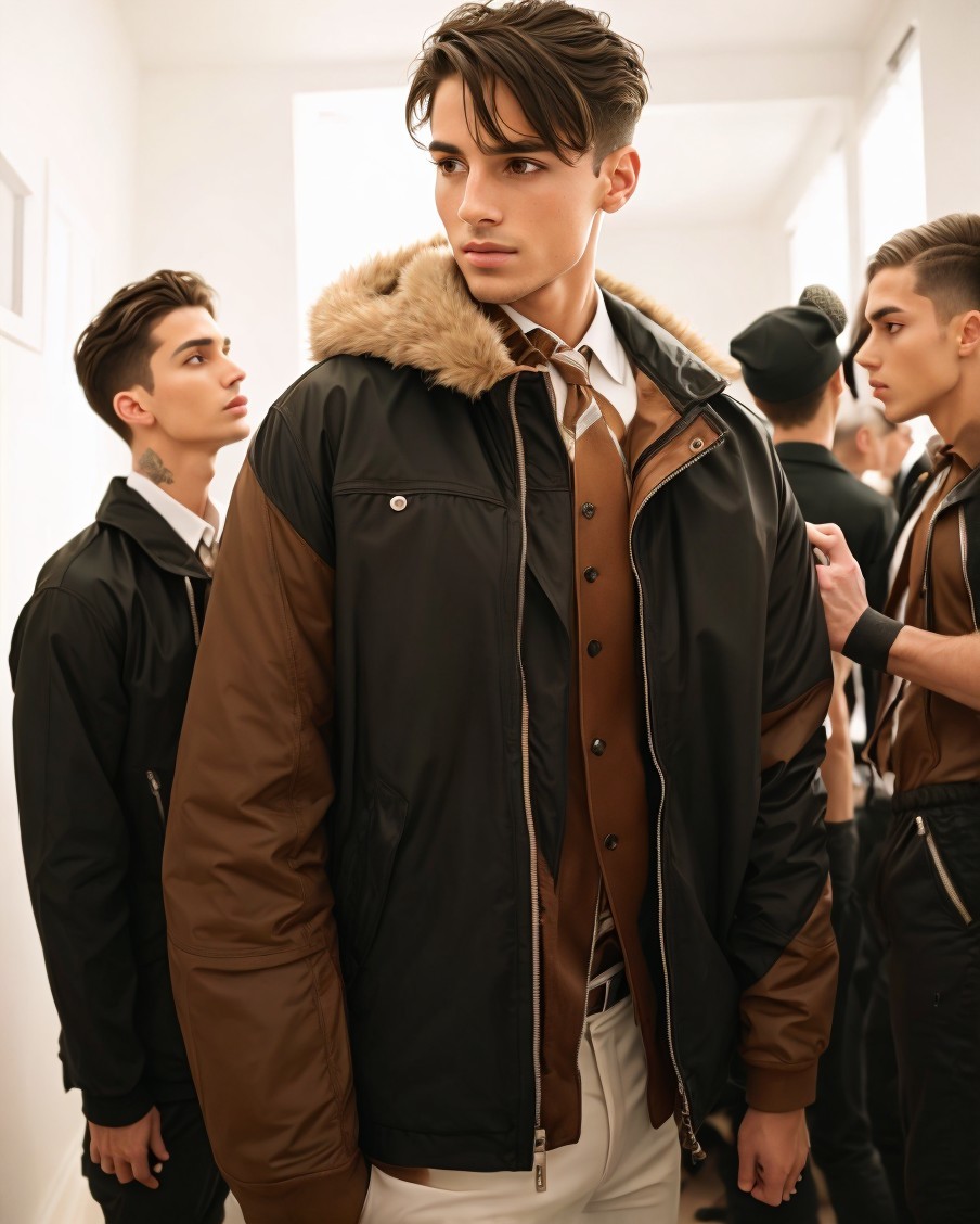 Stylish Young Men in a Fashionable Dressing Room