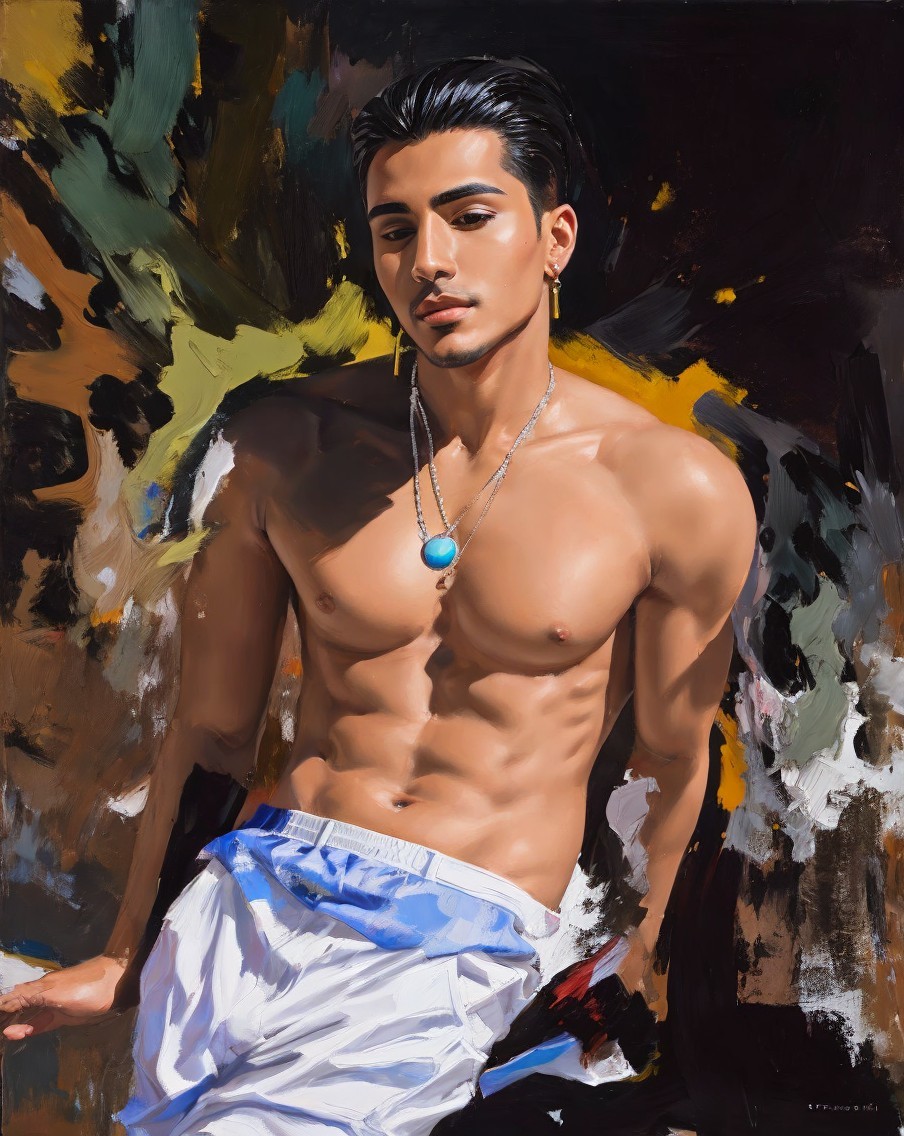 Portrait of a Confident Young Man with Toned Physique