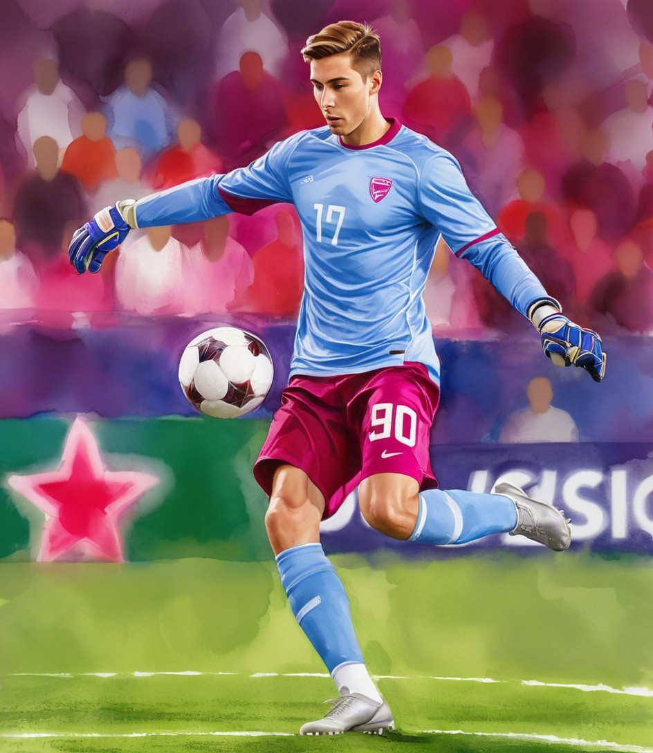 Young Goalkeeper in Action on Soccer Field