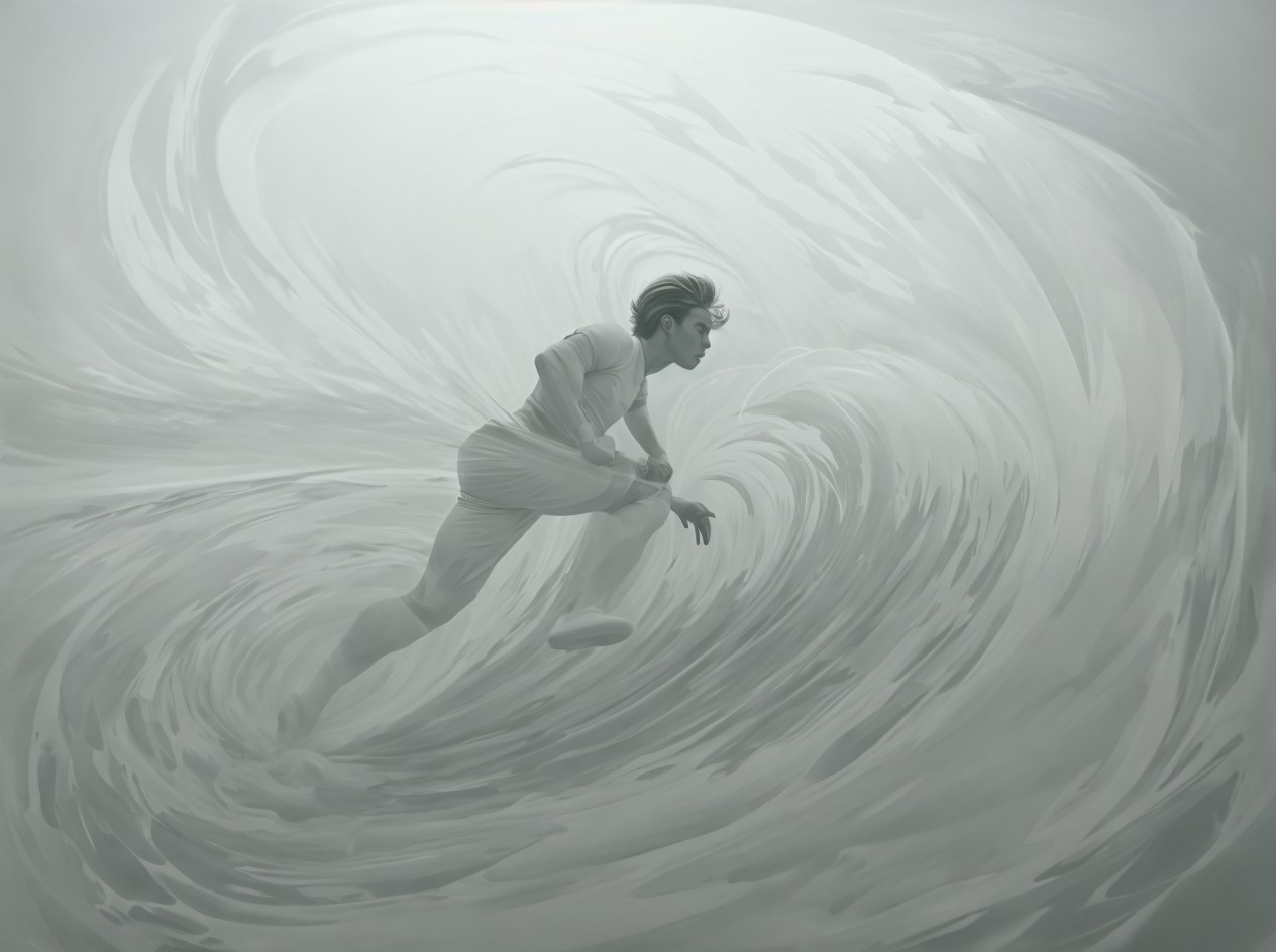 Monochromatic Digital Painting of Athletic Male Figure