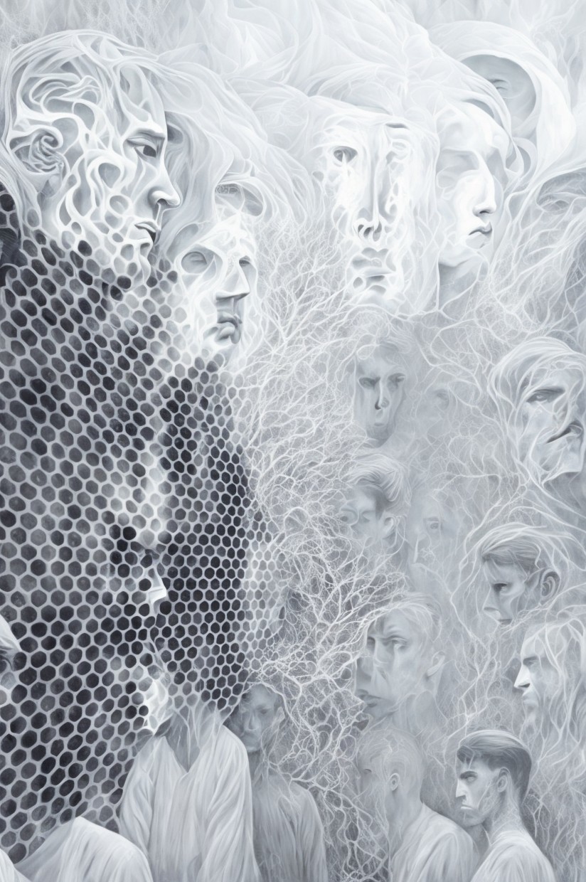 Surreal Ethereal Faces in Abstract Smoky Textures