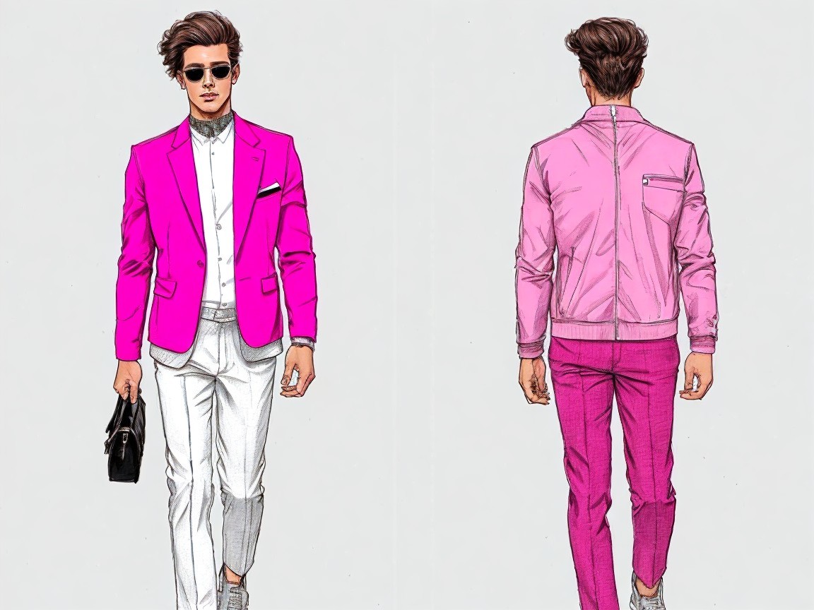 Fashionable Male Figure in Two Stylish Outfits