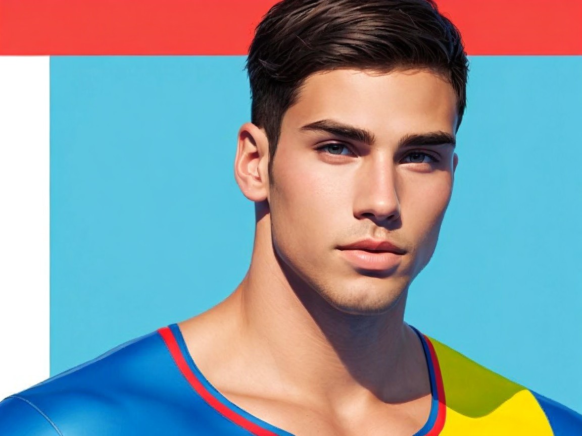 Portrait of a Young Man with Vibrant Background