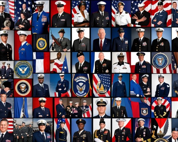Collage of Military Personnel in Dress Uniforms