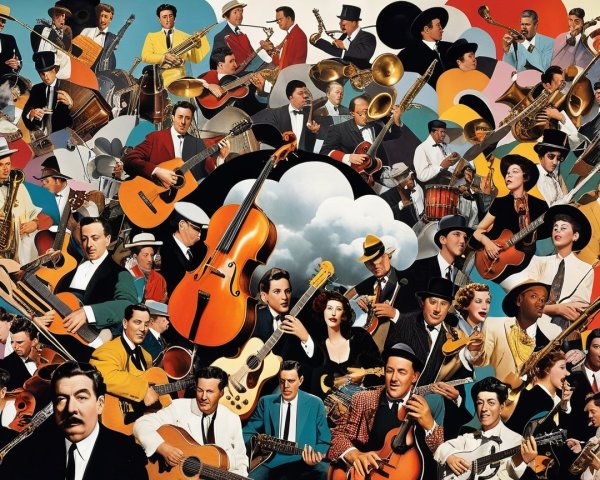 Vibrant Collage of Diverse Musicians and Instruments