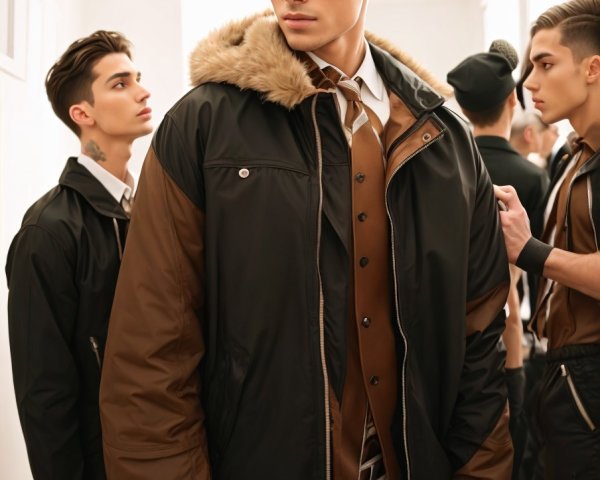 Stylish Young Men in a Fashionable Dressing Room