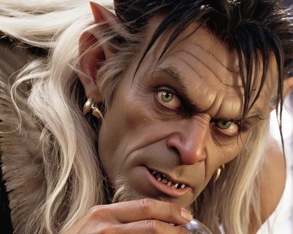 Fantastical character with pointed ears and mystical orb