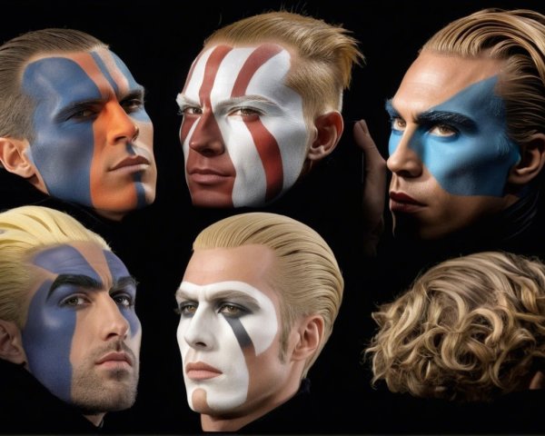 Artistic Makeup and Hairstyles on Male Models