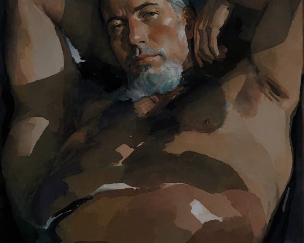 Contemplative Male Figure in Soft Brushstrokes
