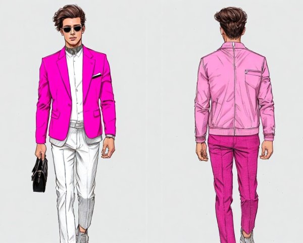 Fashionable Male Figure in Two Stylish Outfits