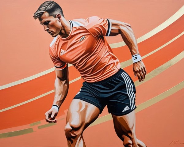 Dynamic Male Athlete in Motion with Vibrant Background
