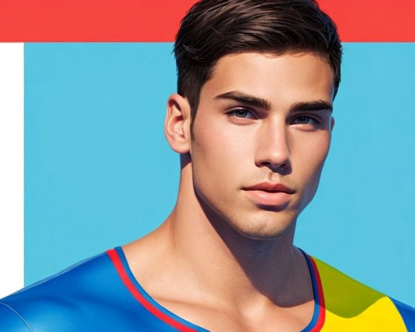 Portrait of a Young Man with Vibrant Background